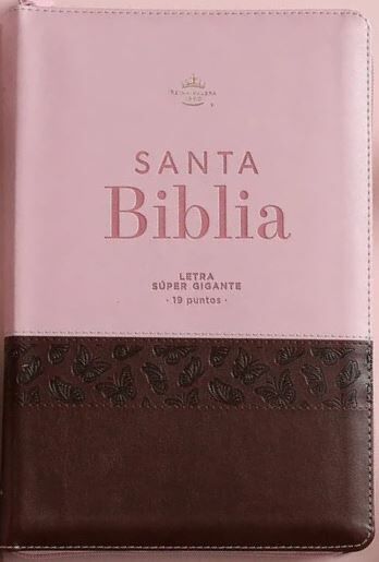 Biblia Reina Valera 1960 – 088 – Con Concordancia – Letra 19 pts – 16x23 cm – Cierre con Índice – Café/Rosa