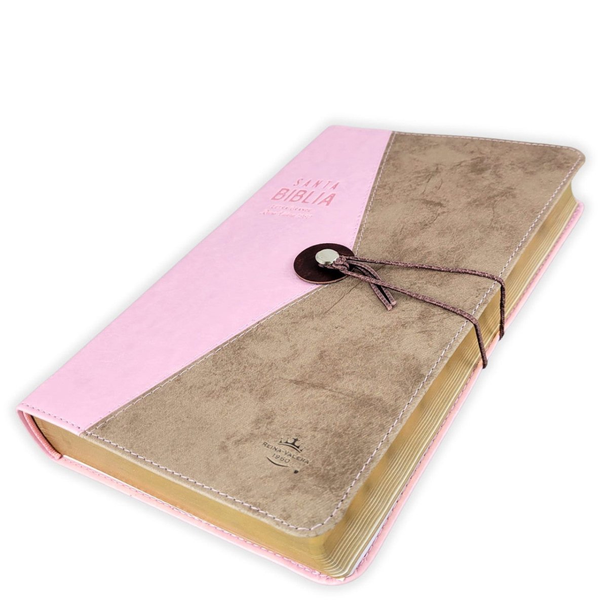 Biblia Reina Valera 1960 Vintage – Con Concordancia – Letra 11 pts – 14x21 cm – Tapa PU – Rosa/Café