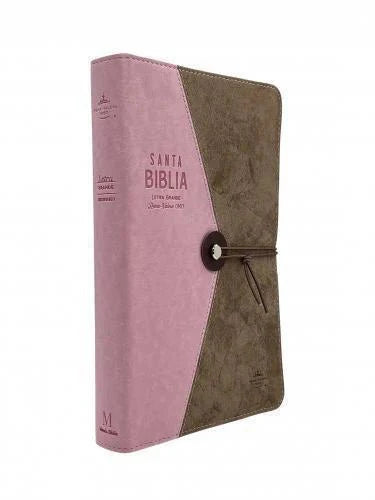 Biblia Reina Valera 1960 Vintage – Con Concordancia – Letra 11 pts – 14x21 cm – Tapa PU – Rosa/Café