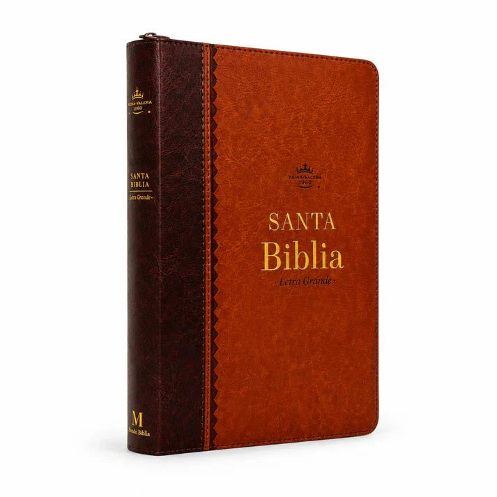 Biblia Reina Valera 1960 – Con Concordancia – Letra 11 pts – 16x23 cm – Palabras de Jesús en Rojo – Cierre – Café Refinado
