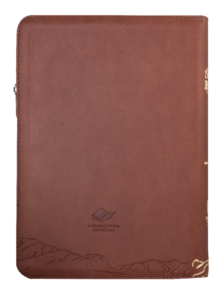Biblia Reina Valera 1960 – 086C – Letra 14 pts – 18x24,5 cm – Palabras de Jesús en Rojo – Cierre con Índice – Marron