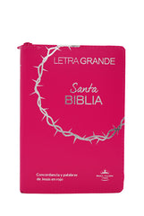 Biblia Reina Valera 1960 Letra 12p PJR cierre índice Covertex Rosa