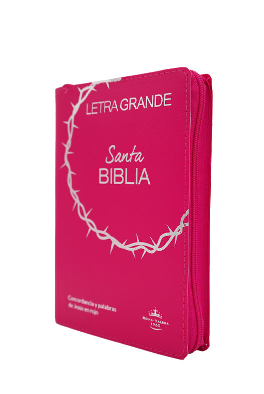 Biblia Reina Valera 1960 Letra 11p PJR cierre índice Covertex Rosa