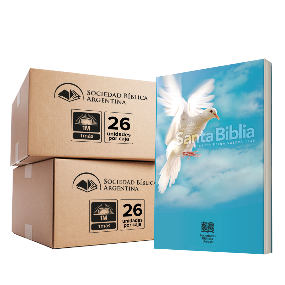 Biblia Misionera Reina Valera 1960 1M - Tapa Paloma Celeste - Caja 26 unidades Economicas