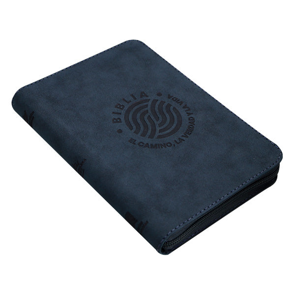 Biblia Reina Valera 1960 – 066 – Letra 12 pts  Grande  – 13,5x21 cm – Palabras de Jesús en Rojo – Tapa PU – El Camino, la Verdad y la Vida – Azul