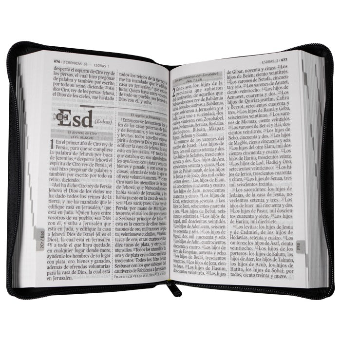 Biblia Reina Valera 1960 – 066 – Letra 14 pts – 14x22 cm – Palabras de Jesús en Rojo – Cierre – Tapa PU Negro
