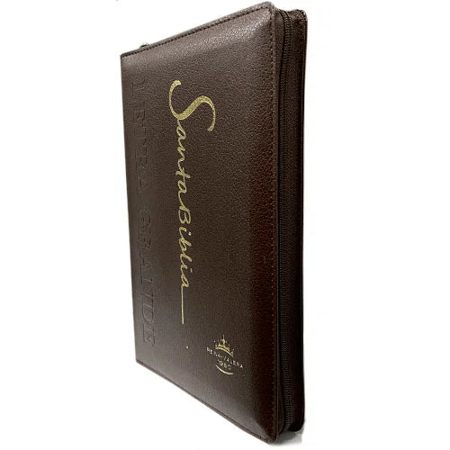 Biblia Reina Valera 1960 Letra Estándar Con Concordancia Con Cierre Tapa PU Marrón 14 x 21 cm