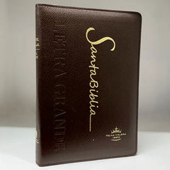 Biblia Reina Valera 1960 Letra Estándar Con Concordancia Con Cierre Tapa PU Marrón 14 x 21 cm