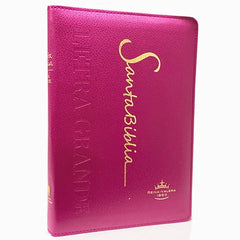 Biblia Reina Valera 1960 Letra Estándar Con Concordancia Con Cierre Tapa PU Rosada 14 x 21 cm