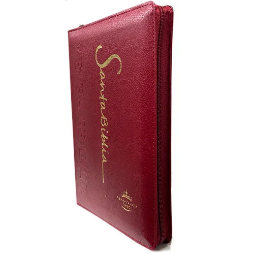 Biblia Reina Valera 1960 Letra Estándar Con Concordancia Con Cierre Tapa PU Color Vino 14 x 21 cm
