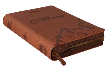 Biblia Reina Valera 1960 – 056 – Con Concordancia – Letra 10 pts – 14,5x20 cm – Palabras de Jesús en Rojo – Cierre – Tapa PU Oraciones Marron