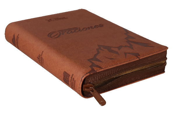 Biblia Reina Valera 1960 – 056 – Con Concordancia – Letra 10 pts – 14,5x20 cm – Palabras de Jesús en Rojo – Cierre – Tapa PU Oraciones Marron