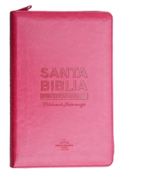 Biblia Reina Valera 1960 Letra Grande Concordancia Cierre Tapa Fina PU Rosa