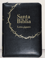 Biblia Reina Valera 1960 letra gigante con cierre imitación piel negra canto dorado