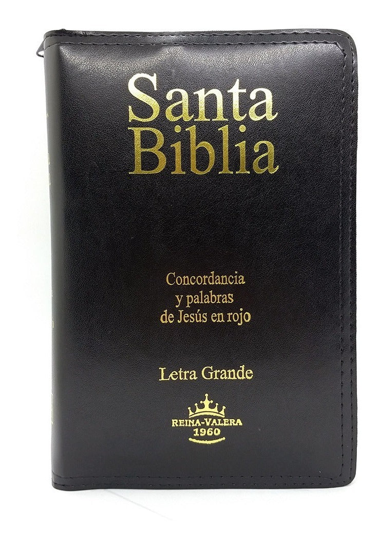 Biblia Reina Valera 1960 Cierre Letra Grande Negro Pjr Sba