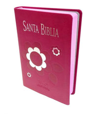 Biblia Letra Grande Flor Rosada Reina Valera Contemporánea