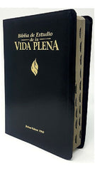 Biblia De Estudio Vida Plena Piel Especial Negra Con Índice