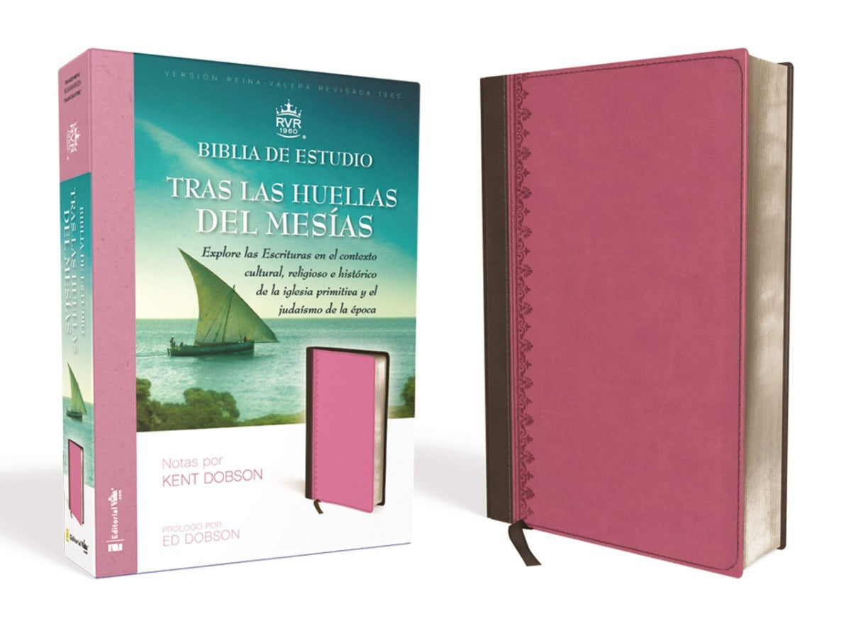 Biblia Estudio Tras Las Huellas Del Mesias Piel Rosa