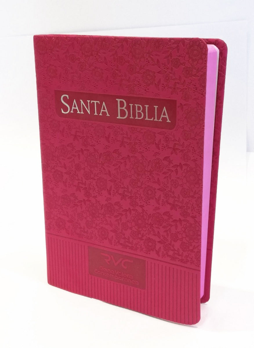 Biblia Letra Grande Flores Rosas Reina Valera Contemporánea