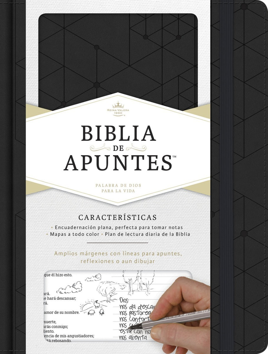 Biblia De Apuntes Color Negro Simil Piel