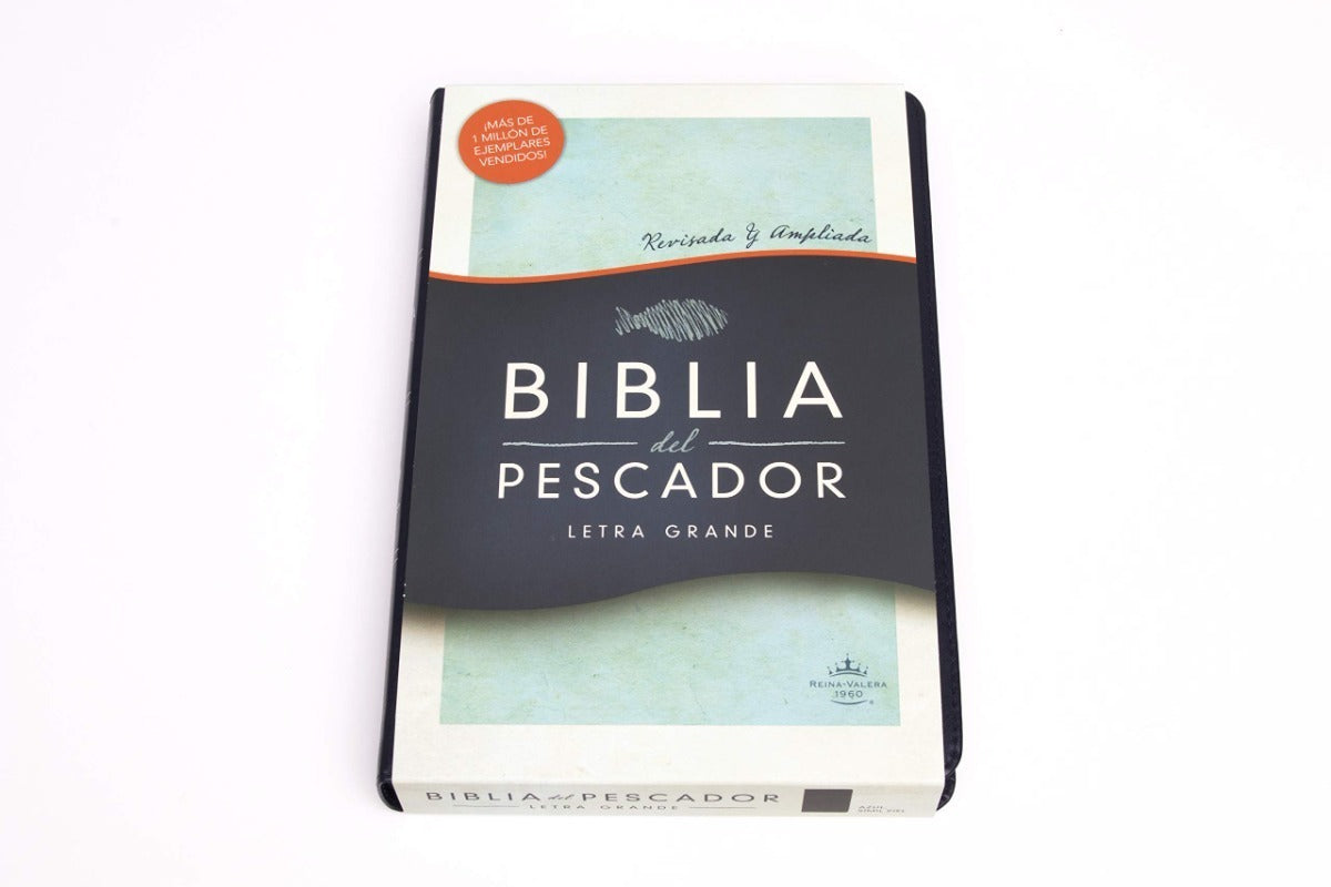 Biblia Del Pescador Reina Valera 1960, Letra Grande, Azul Simil Piel