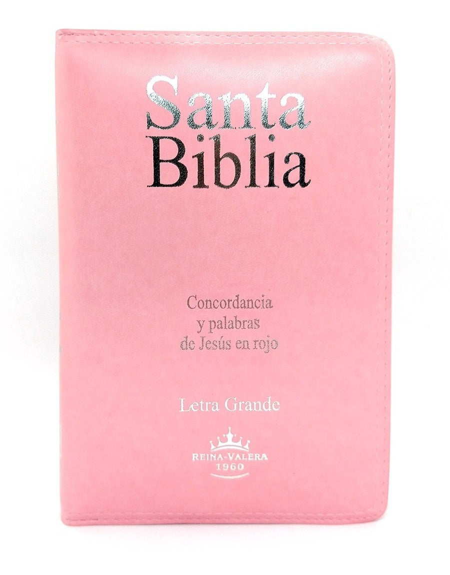 Biblia Reina Valera 1960 Cierre Letra Grande Rosa Pjr Sba