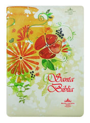 Biblia Mediana índice Color Crema Flores Reina Valera 1960