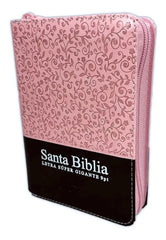 Biblia Reina Valera 1960 Letra Mediana 9 puntos Cierre Pjr Rosa Tamaño 10 x 14 cm