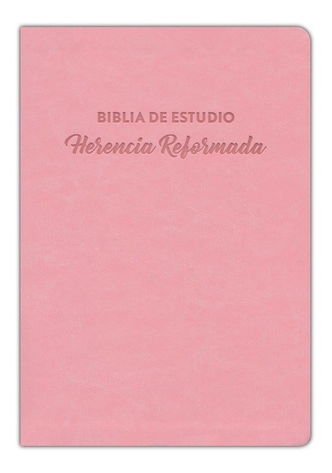 Biblia De Estudio Herencia Reformada Rosa Simil Piel