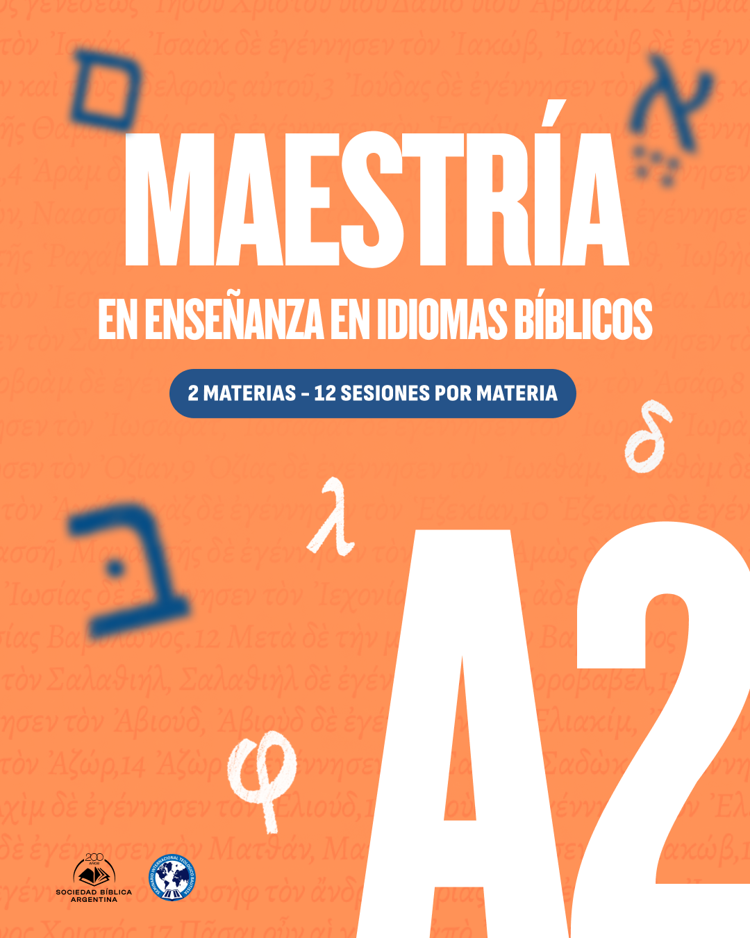 Maestría en Enseñanza en Idiomas Bíblicos - A2 (Pack por 2 materias)