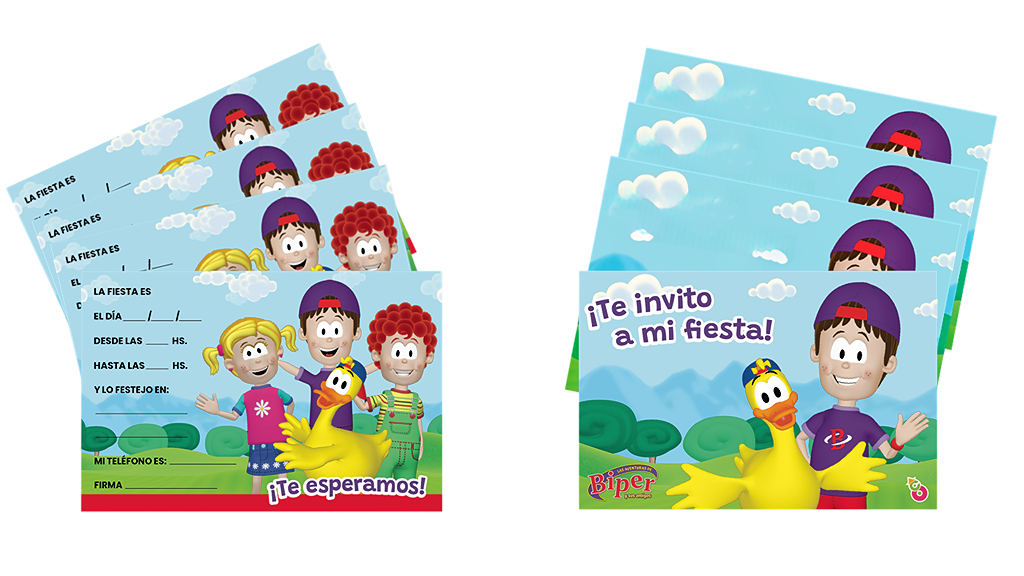 Pack Invitacion de celebracion -Biper (10 unidades)