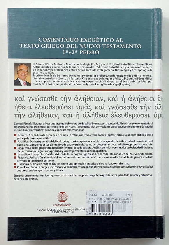 Comentario Al Texto Griego Del Nt 1y2 Pedro, S. Perez Millos