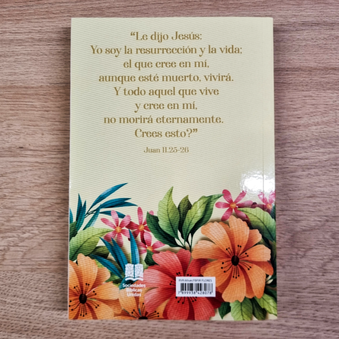 Biblia Reina Valera 1960 Económica Pack x 5u.- Tapa Rústica Flores Tropicales (Palabras de Jesús en Rojo y Concordancia)