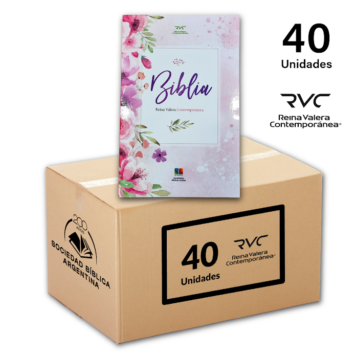 Pack de 40 Biblias Reina Valera Contemporánea Económica Flores – Misionera 1M